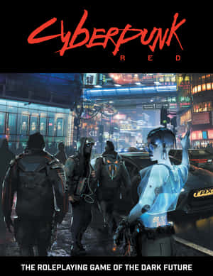 Cyberpunk 角色在夜晚的霓虹燈照亮、雨水浸濕的未來城市街道上。