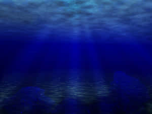 陽光穿過海面照射在岩石海床上。 — 水下 壁紙