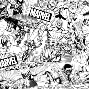Marvel超級英雄以動態漫畫動作姿勢登場。
