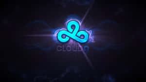 Cloud9遊戲標誌在黑暗的宇宙背景中發出藍色光芒。