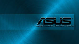 ASUS 品牌標誌及標語在藍色漸變背景上