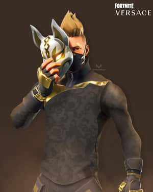 Fortnite Versace角色手持白色金色面具