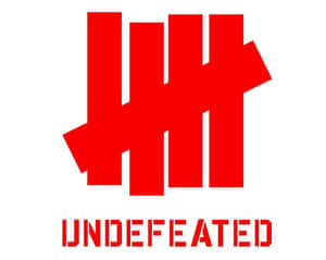 白色背景上的紅色 undefeated 標誌