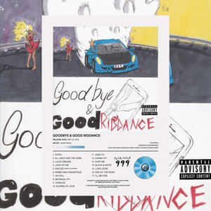 Juice WRLD 的《Goodbye & Good Riddance》專輯封面，有藍色汽車和金髮女郎。