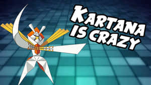 帶翅膀的摺紙風格動漫角色，粗體文字寫著 Kartana 是瘋狂的。