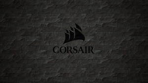 深色石磚牆背景上的 Corsair 標誌