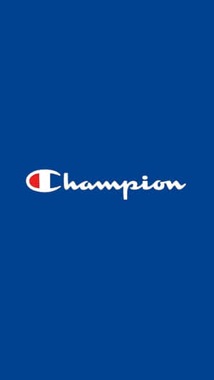 純藍色背景上的Champion標誌