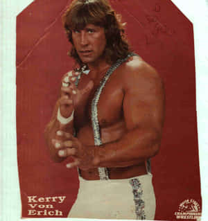 摔角手 Kerry Von Erich 穿著白色閃片短褲指向前方。 — Galaxy Z Flip7 FE 壁紙