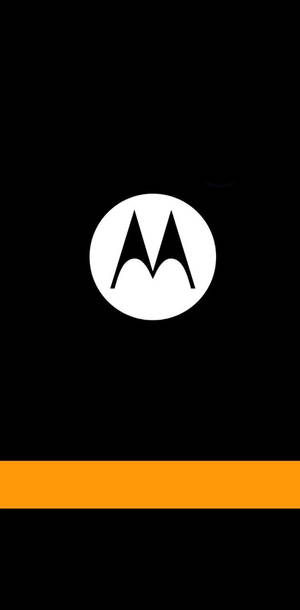 Motorola標誌在黑色背景上帶有橙色條紋 — Motorola 壁紙