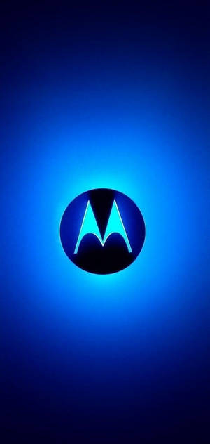 Motorola 標誌在藍色漸變背景中發光 — Motorola 壁紙
