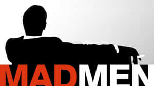 一個穿著西裝的男人拿著香煙的黑色剪影，帶有「MAD MEN」文字。