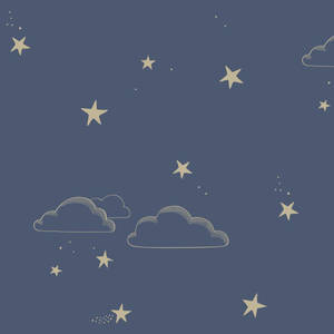 極簡風格的星星和雲朵夜空。