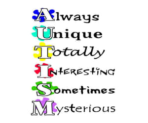 垂直文字顯示 Always Unique Totally Interesting Sometimes Mysterious，帶有拼圖塊裝飾。
