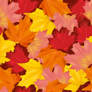紅色、橙色和黃色的秋葉營造出充滿活力的季節性圖案。