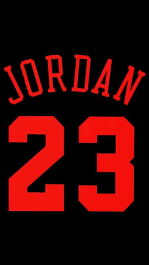黑色背景上的紅色 Jordan 23 籃球球衣文字 — Jordan 標誌 GIF 壁紙