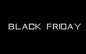 黑色背景上的白色Black Friday促銷文字