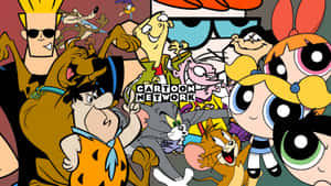 Cartoon Network標誌被熱門動畫角色環繞。