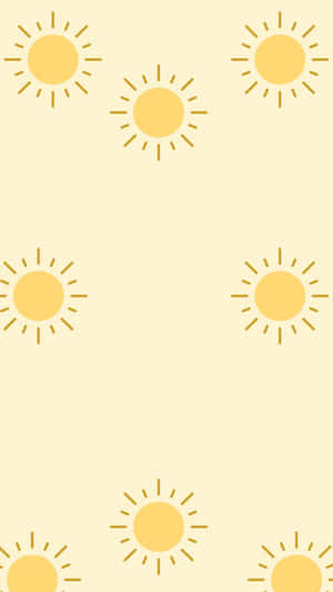 奶油色背景上的太陽圖標圖案