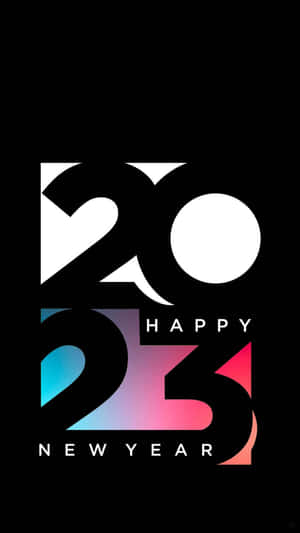 Happy New Year 2023 圖形，具有粗體字體和漸變顏色。 — 節日 GIF 壁紙