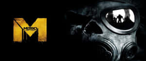 帶有反射鏡片顯示剪影的防毒面具，旁邊是 Metro Last Light 標誌。 — 地鐵：離去 壁紙