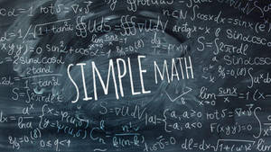 黑板被數學公式覆蓋，上面用白色大字寫著「SIMPLE MATH」。 — 黑色美學 壁紙