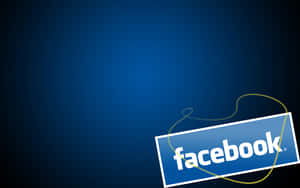 Facebook 標誌帶有黃色線框，背景為藍色漸變。