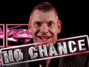 男人帶著強烈的笑容和「NO CHANCE」文字覆蓋