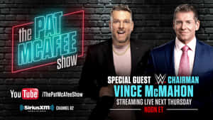 The Pat McAfee Show 的兩位主持人與WWE主席Vince McMahon一起宣傳直播。