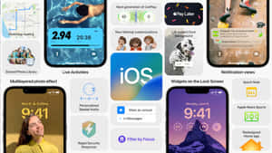 iOS 17 功能亮點，包括 iPhone 屏幕上的即時活動、小工具和通知視圖。