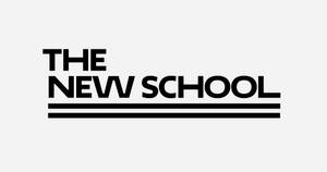 The New School 標誌以粗體黑色字母呈現，下方有兩條水平線。