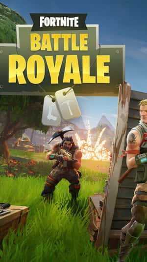 兩個 Fortnite 角色在草地上，背景有爆炸。