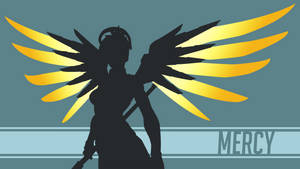《鬥陣特攻》中 Mercy 的金色翅膀剪影。