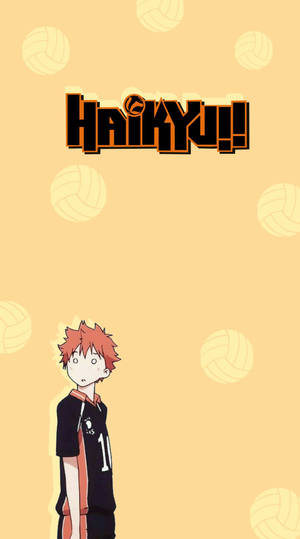 Haikyu!! 動漫角色身穿排球服，背景為黃色，有漂浮的排球。