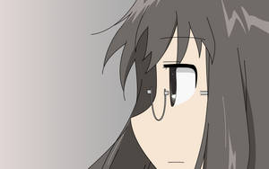 灰色頭髮戴眼鏡嘅動漫角色向前望。 — 動漫女孩 壁紙