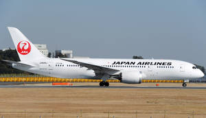 日間機場跑道上的日本航空飛機