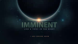 一顆黑暗行星遮蔽一顆發光的恆星，粗體文字寫著 imminent like a thief in the night。