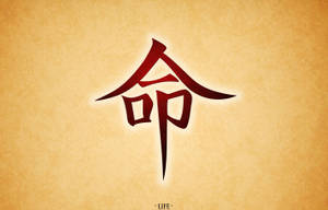 紅色漢字「命」在羊皮紙背景上發出柔和光芒。