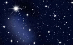 星光閃爍的夜空，有明亮閃爍的星星和耀眼的星爆。