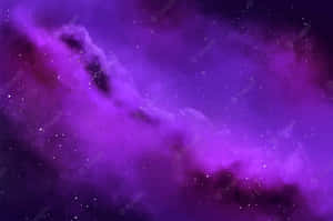 紫色宇宙星雲，閃爍著星星和旋轉的宇宙塵埃。