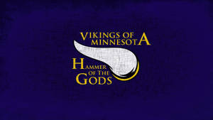 Vikings of Minnesota Hammer of the Gods 標誌在紫色背景上