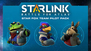 Star Fox 團隊飛行員包角色穿著太空服，背景星光閃爍。