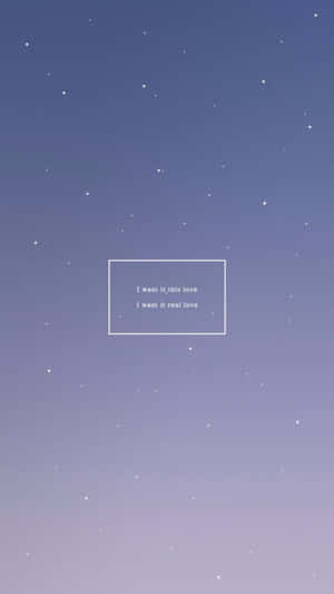 夜空中有星星和一個寫著「I want it this love I want it real love」的文字框 — 藍色 壁紙