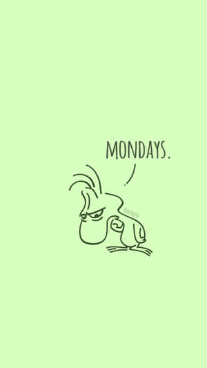 一個疲憊的卡通人物癱軟著，上方有 MONDAYS 字樣。 — 卡通 壁紙