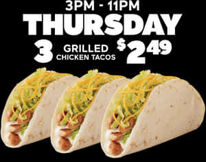 每逢星期四3個烤雞捲餅$2 - 烤雞捲餅 Del Taco，高清PNG下載 — 美食 壁紙