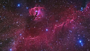 充滿星星的鮮豔粉紅色和藍色星雲，在深空中。 — 太空 壁紙