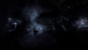 深空中的深藍色星雲和星星