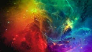 深空中帶有閃爍星星的彩虹星雲 — 太空 壁紙