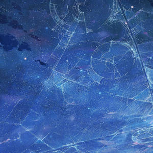 帶有閃爍星星和幾何星座的天體藍色夜空。