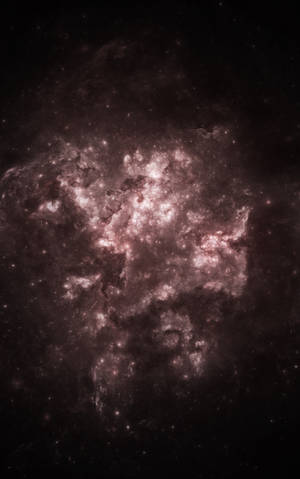 一個粉紅色和紫色的星雲，在深空中散佈著星星。