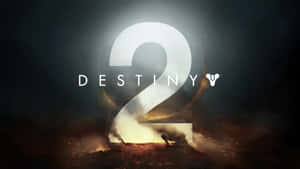 Destiny 2 標誌在燃燒的戰場上方發光，煙霧升騰。